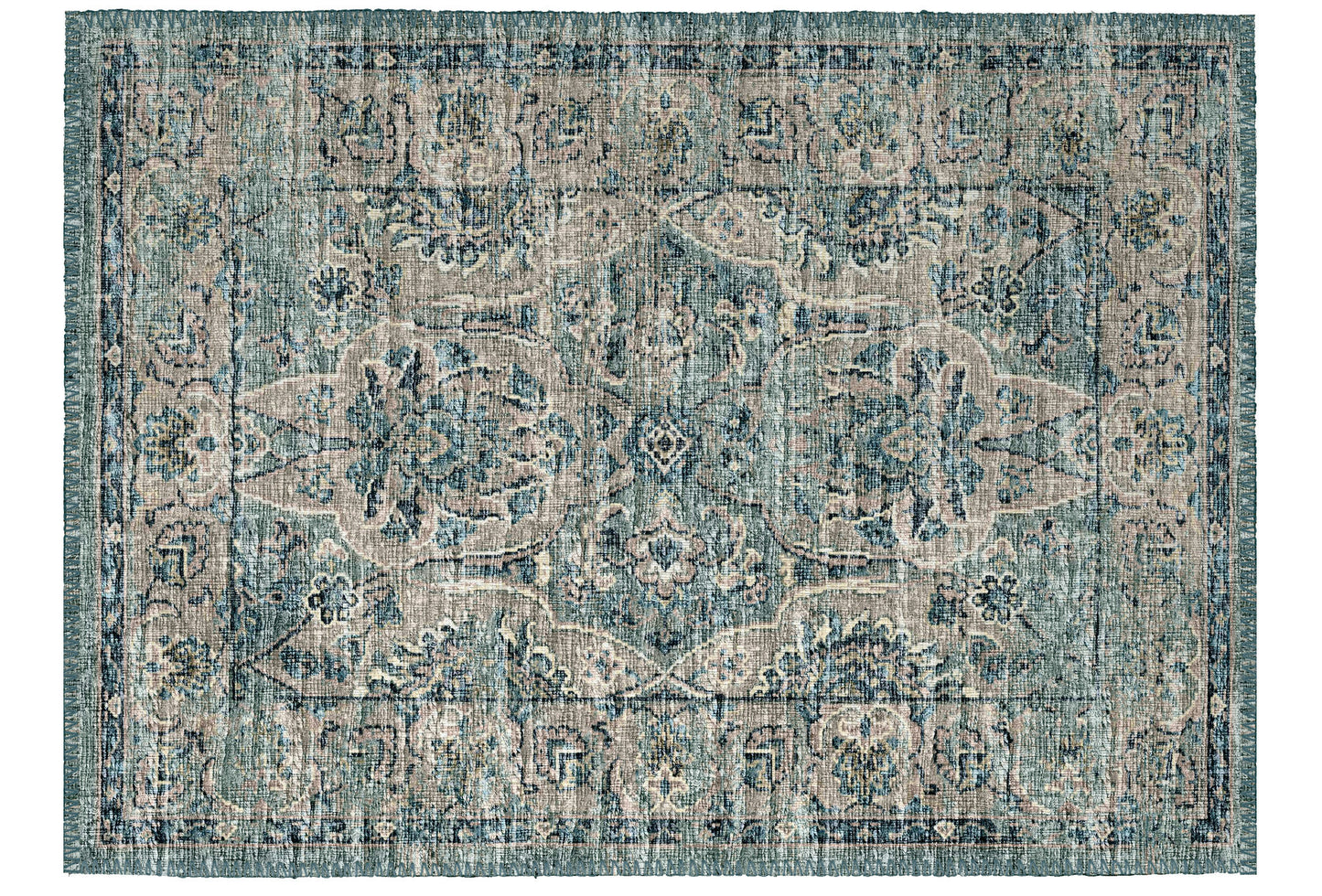 Indoor/Outdoor Marbella MB5 Mineral Blue Washable 1'8" x 2'6" Rug