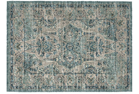 Indoor/Outdoor Marbella MB5 Mineral Blue Washable 1'8" x 2'6" Rug