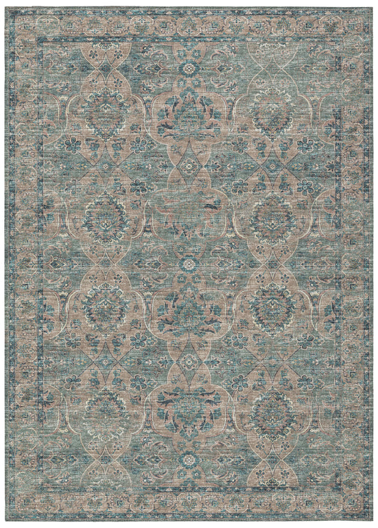 Indoor/Outdoor Marbella MB5 Mineral Blue Washable 5' x 7'6" Rug