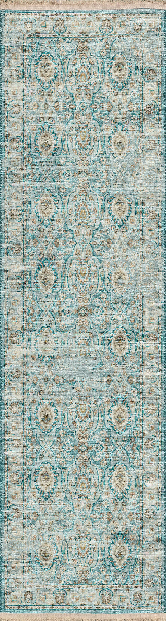 Indoor/Outdoor Marbella MB5 Mediterranean Washable 2'3" x 12' Runner Rug