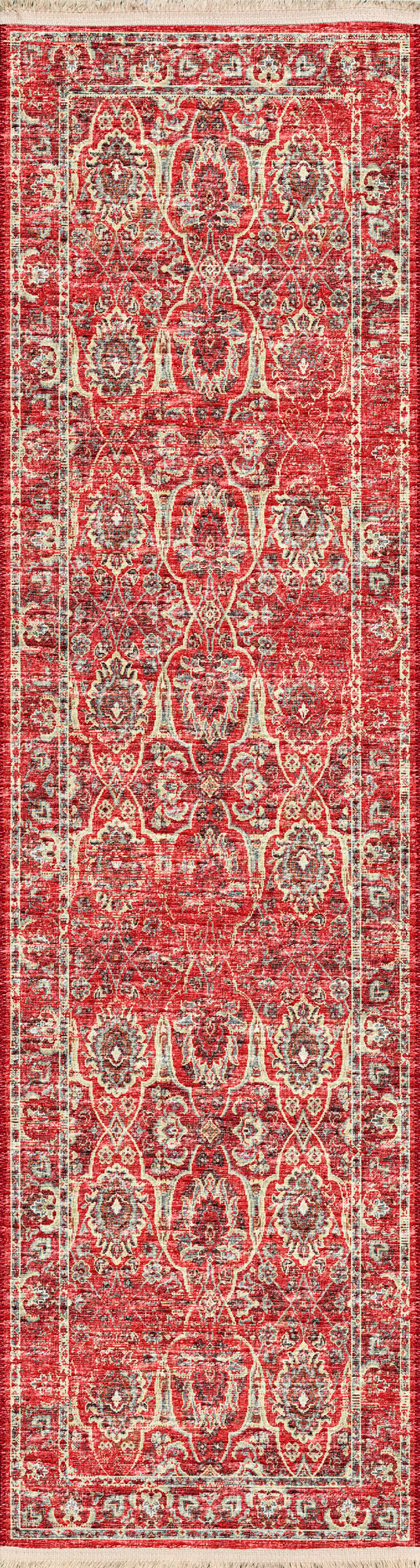 Indoor/Outdoor Marbella MB5 Poppy Washable 2'3" x 12' Runner Rug