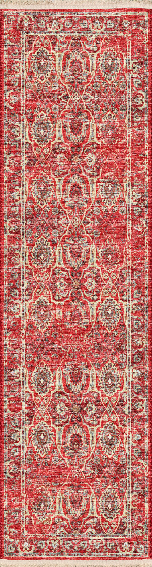 Indoor/Outdoor Marbella MB5 Poppy Washable 2'3" x 12' Runner Rug