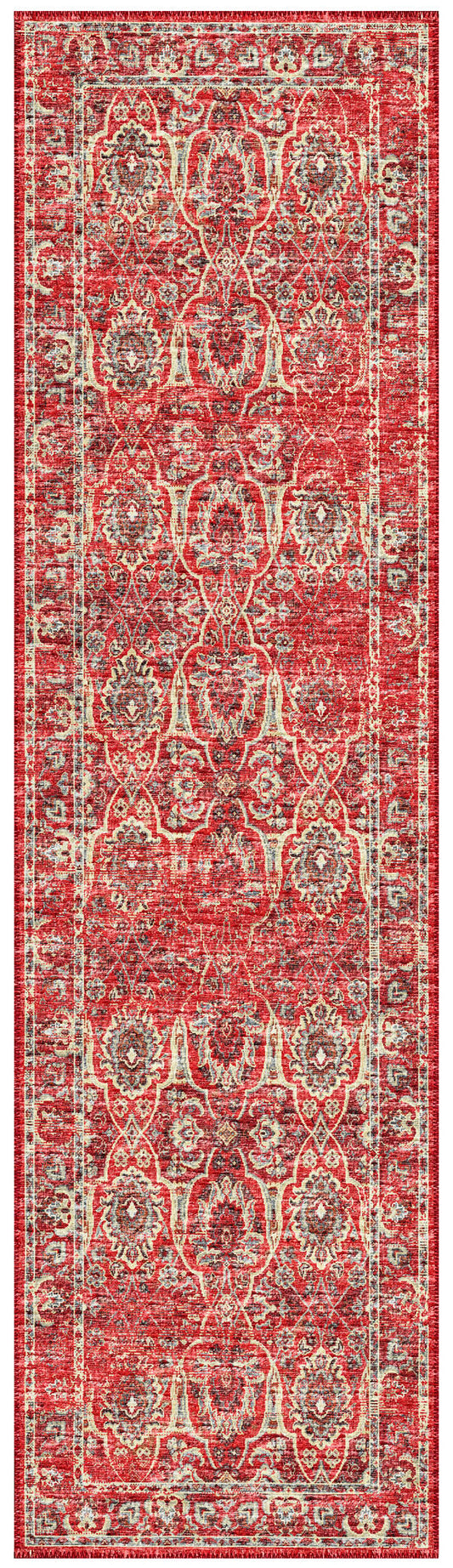 Indoor/Outdoor Marbella MB5 Poppy Washable 2'3" x 7'6" Runner Rug