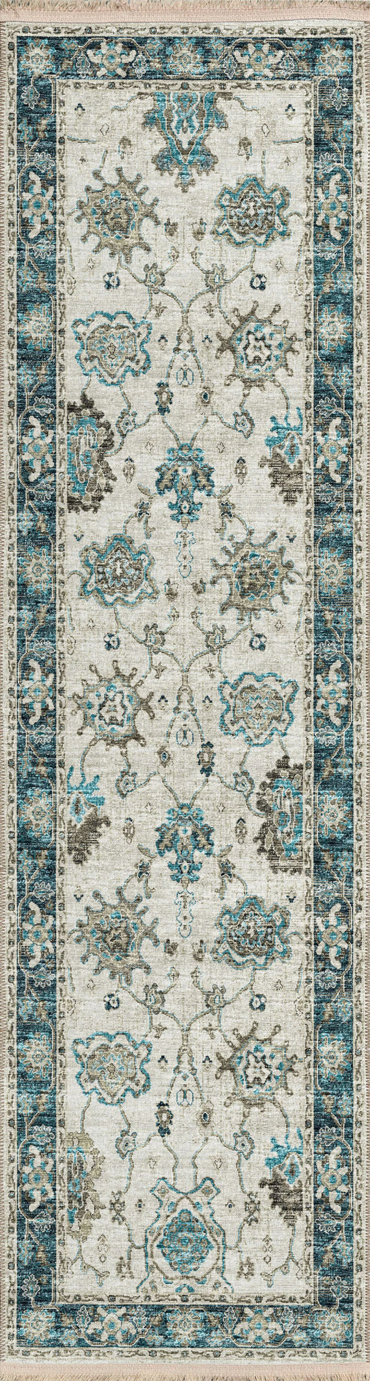 Indoor/Outdoor Marbella MB6 Flax Washable 2'3" x 10' Runner Rug