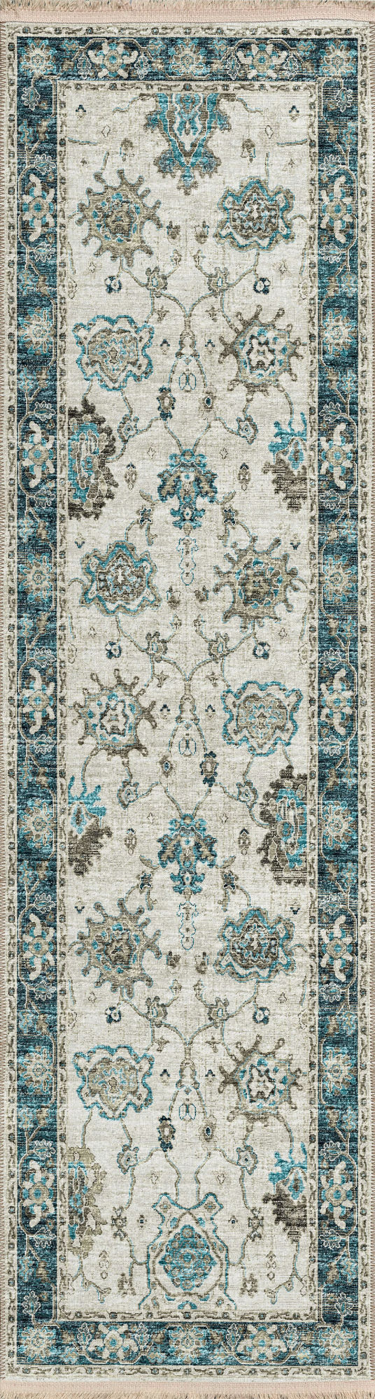 Indoor/Outdoor Marbella MB6 Flax Washable 2'3" x 12' Runner Rug