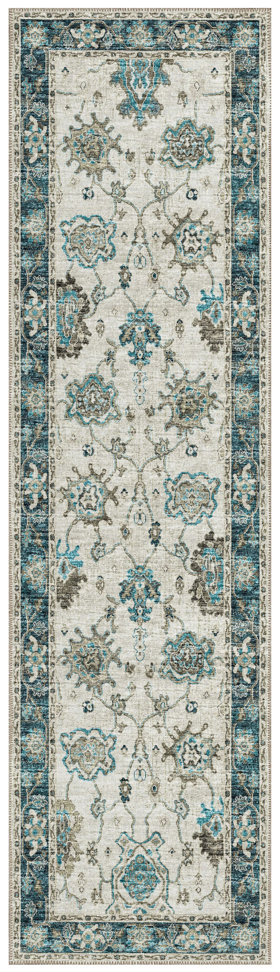 Indoor/Outdoor Marbella MB6 Flax Washable 2'3" x 7'6" Runner Rug