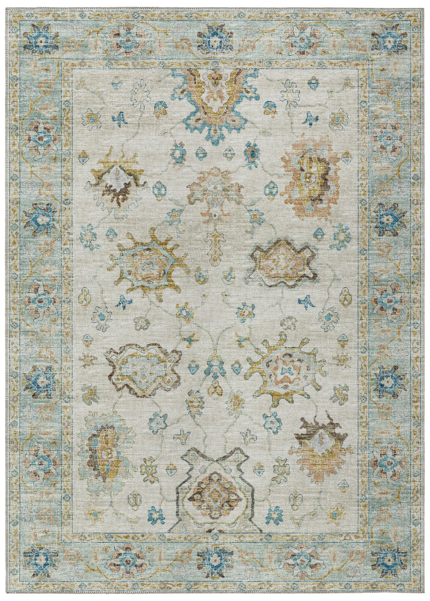 Indoor/Outdoor Marbella MB6 Ivory Washable 5' x 7'6" Rug