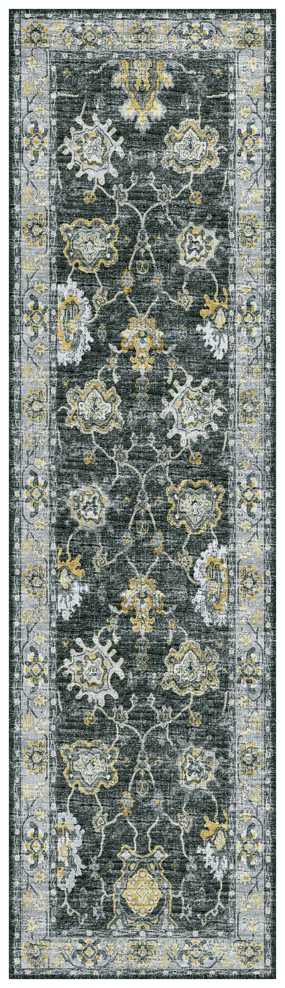 Indoor/Outdoor Marbella MB6 Midnight Washable 2'3" x 7'6" Runner Rug