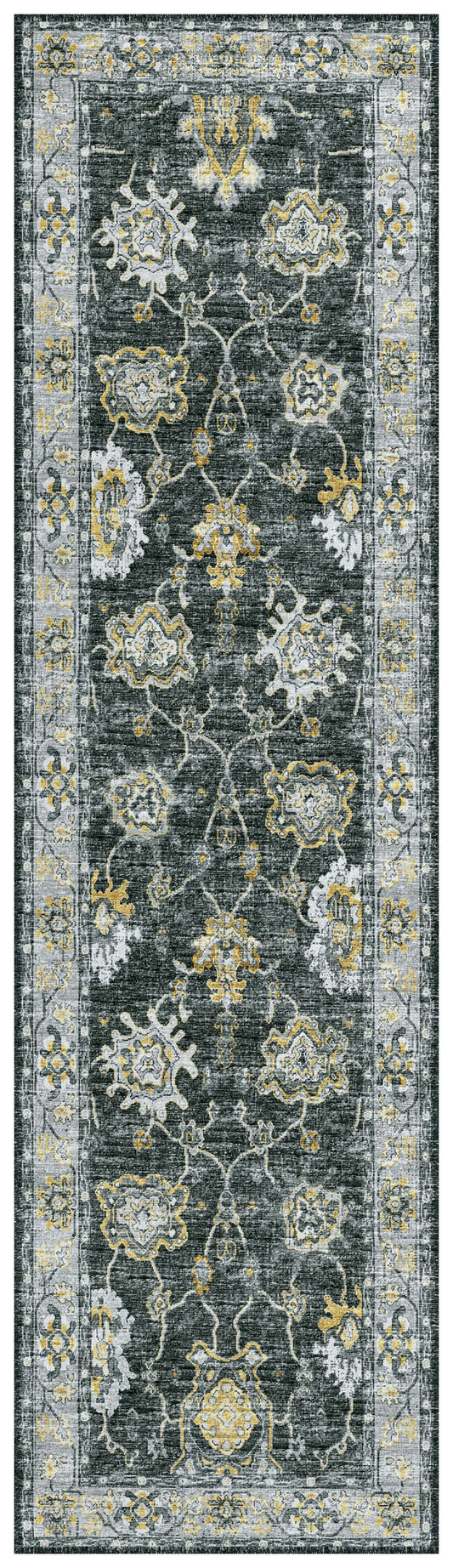 Indoor/Outdoor Marbella MB6 Midnight Washable 2'3" x 7'6" Runner Rug