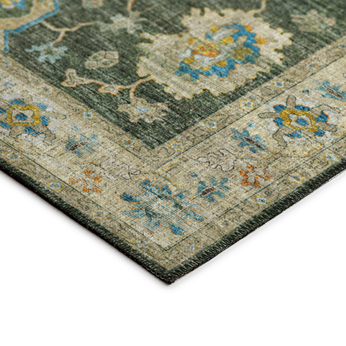 Indoor/Outdoor Marbella MB6 Olive Washable 2'3" x 10' Runner Rug