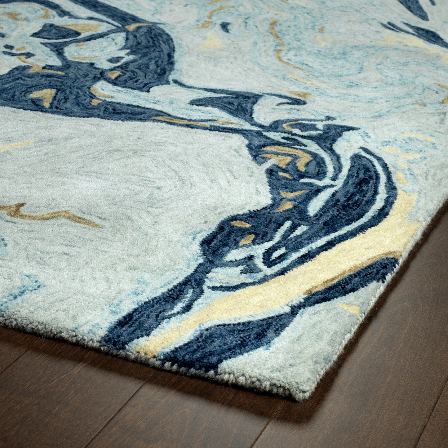 Kaleen Marble Collection Blue Spa Runner 2'6" x 8'