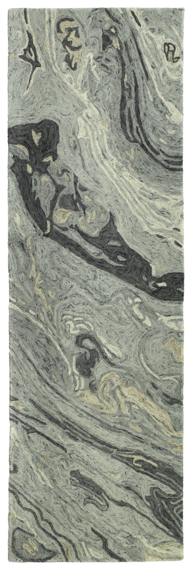 Kaleen Marble Collection Light Graphite Throw Rug 2' x 3'