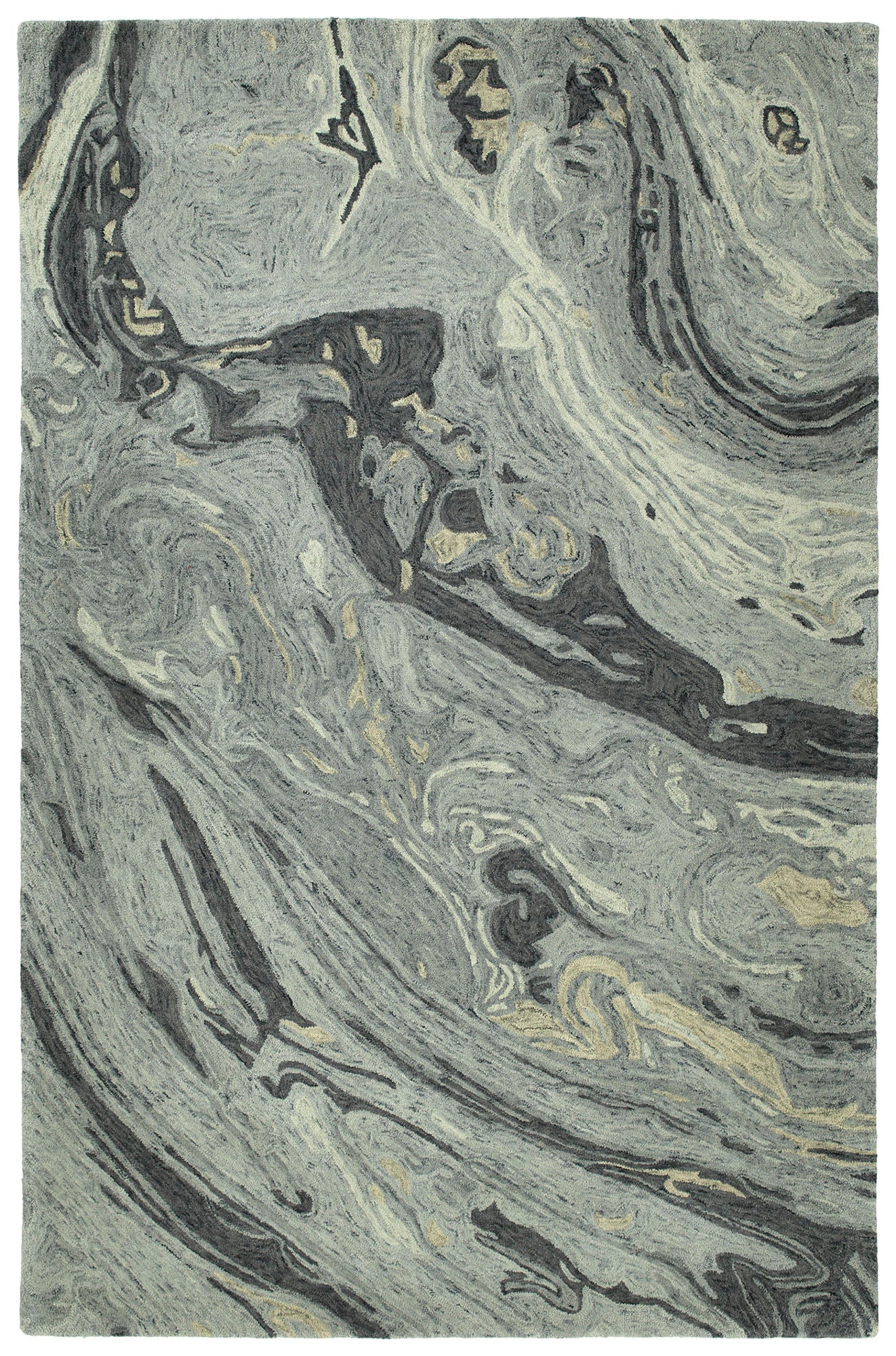 Kaleen Marble Collection Light Graphite Throw Rug 2' x 3'