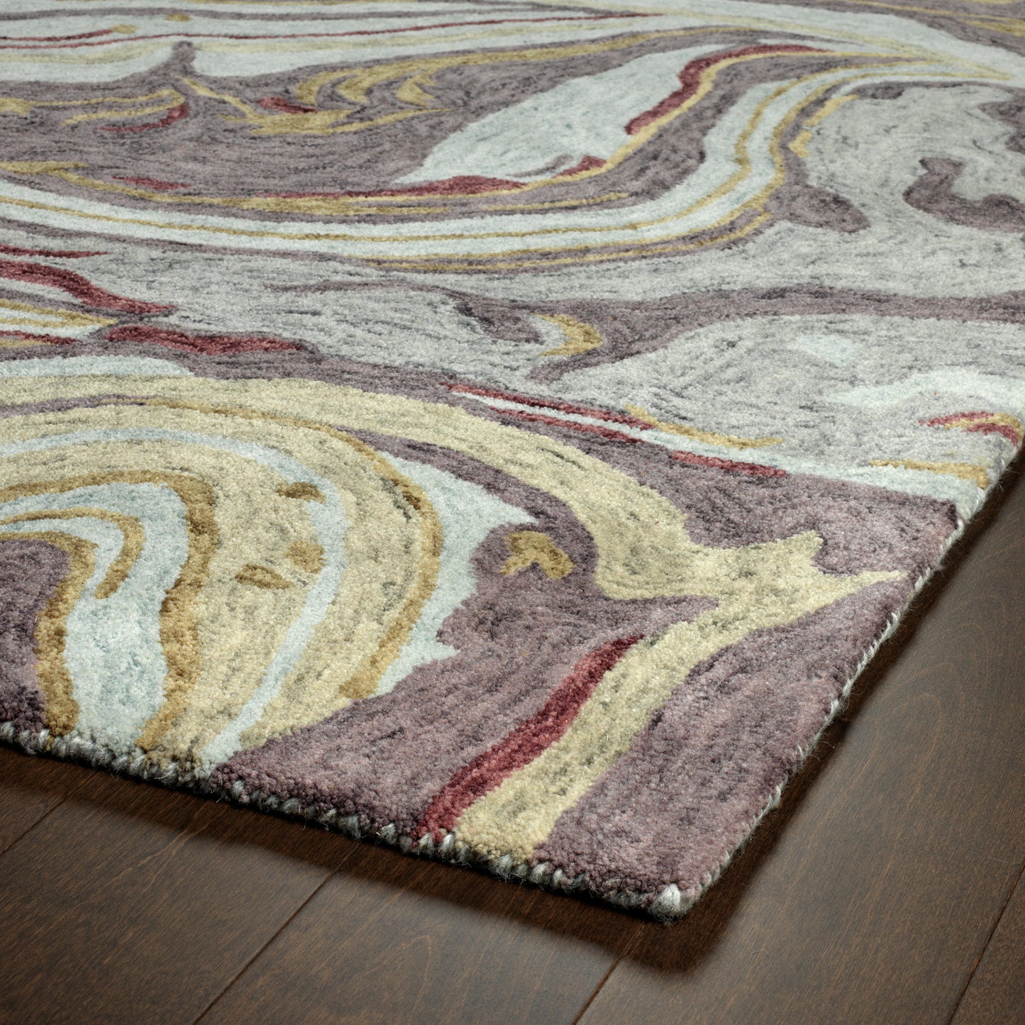 Kaleen Marble Collection Dark Aubergine Area Rug 3'6" x 5'6"