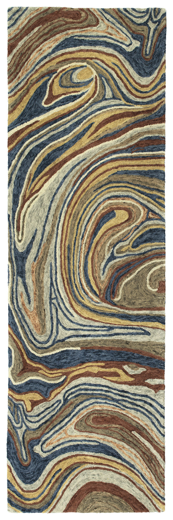 Kaleen Marble Collection Dark Multi Runner 2'6" x 8'