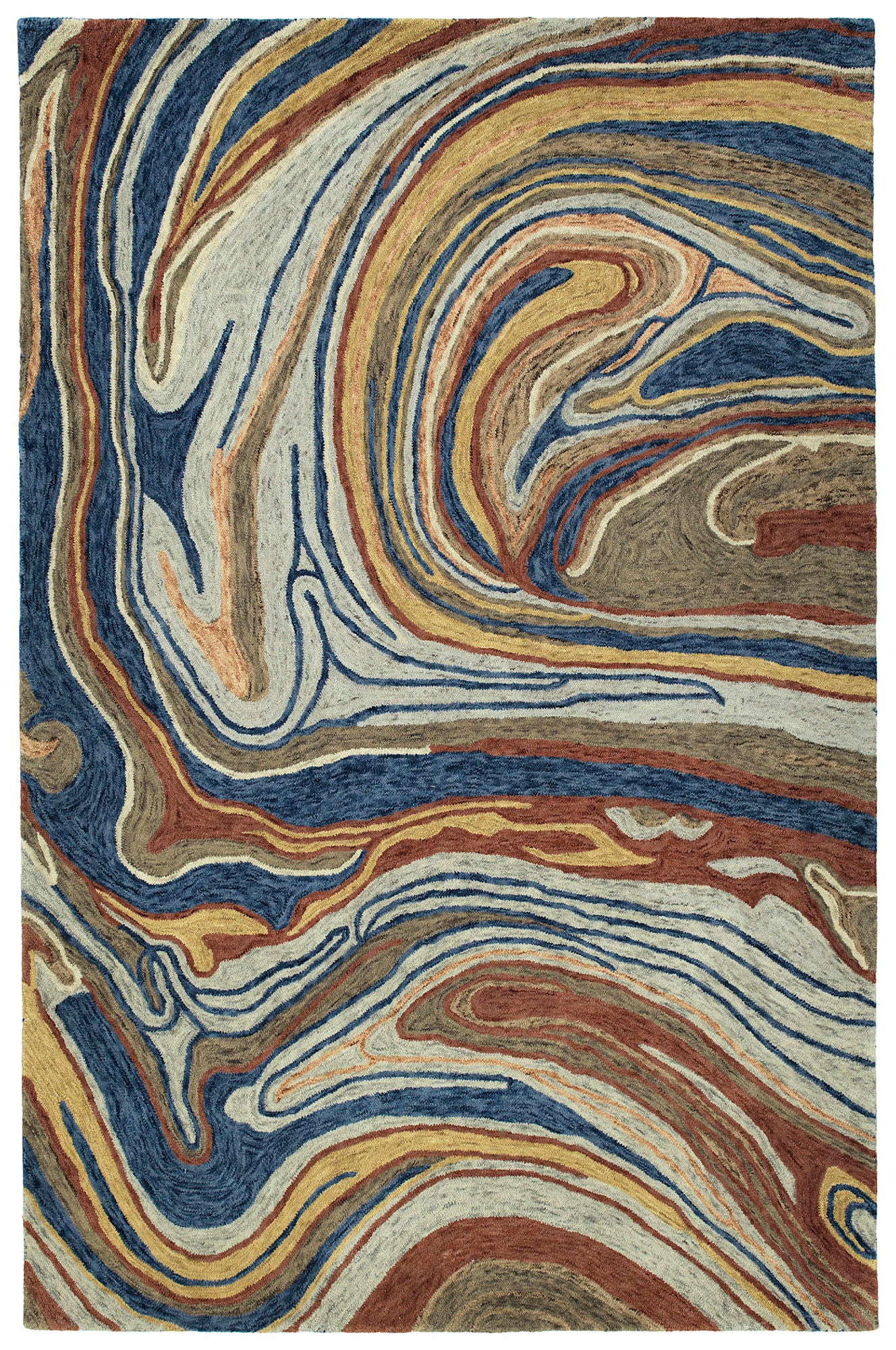 Kaleen Marble Collection Dark Multi Throw Rug 2' x 3'