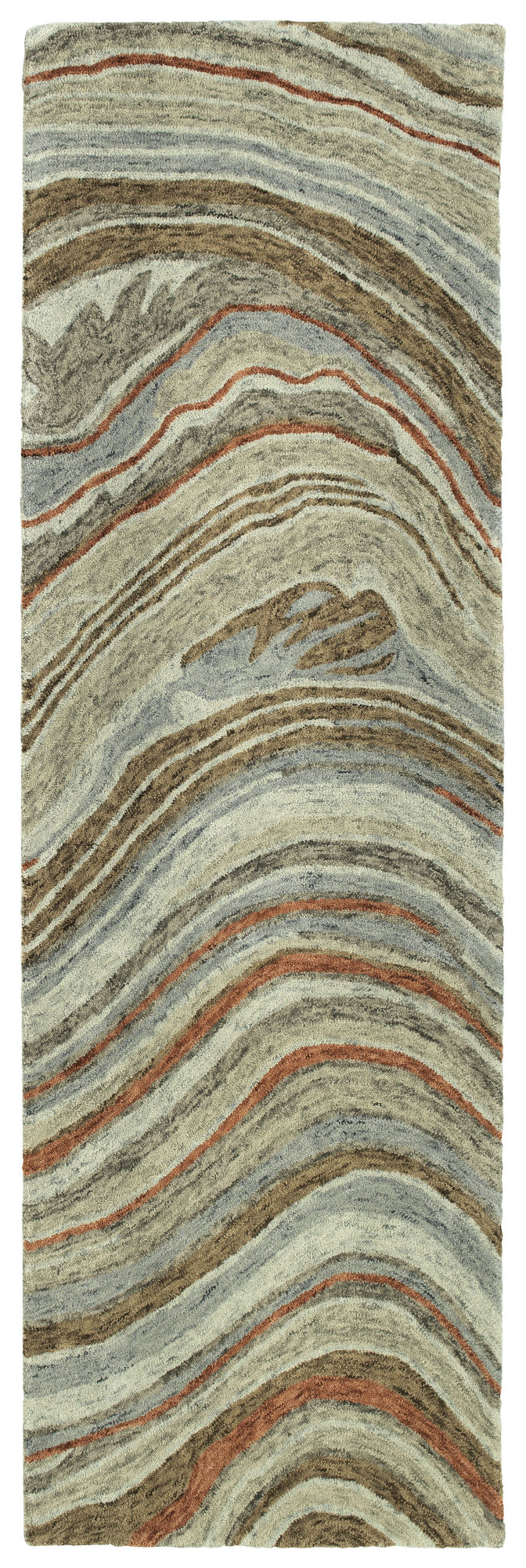 Kaleen Marble Collection Dark Grey Runner 2'6" x 8'