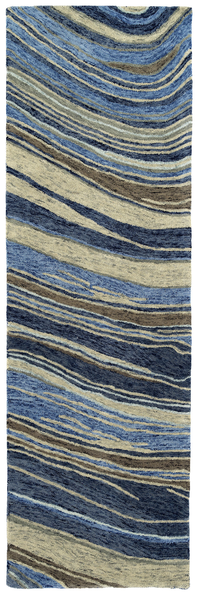 Kaleen Marble Collection Dark Blue Runner 2'6" x 8'