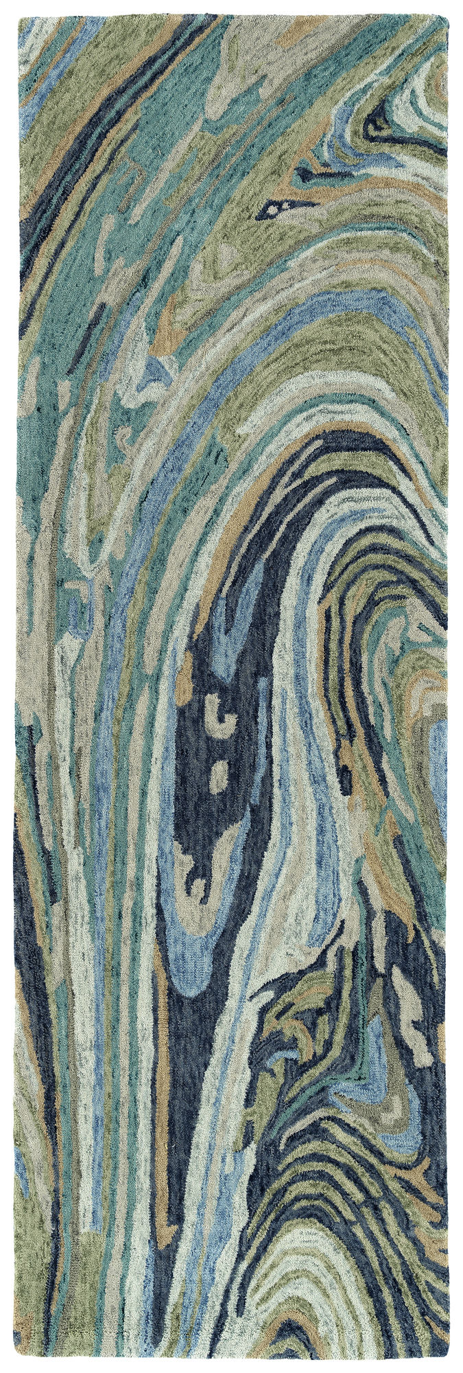 Kaleen Marble Collection Light Green Throw Rug 2' x 3'