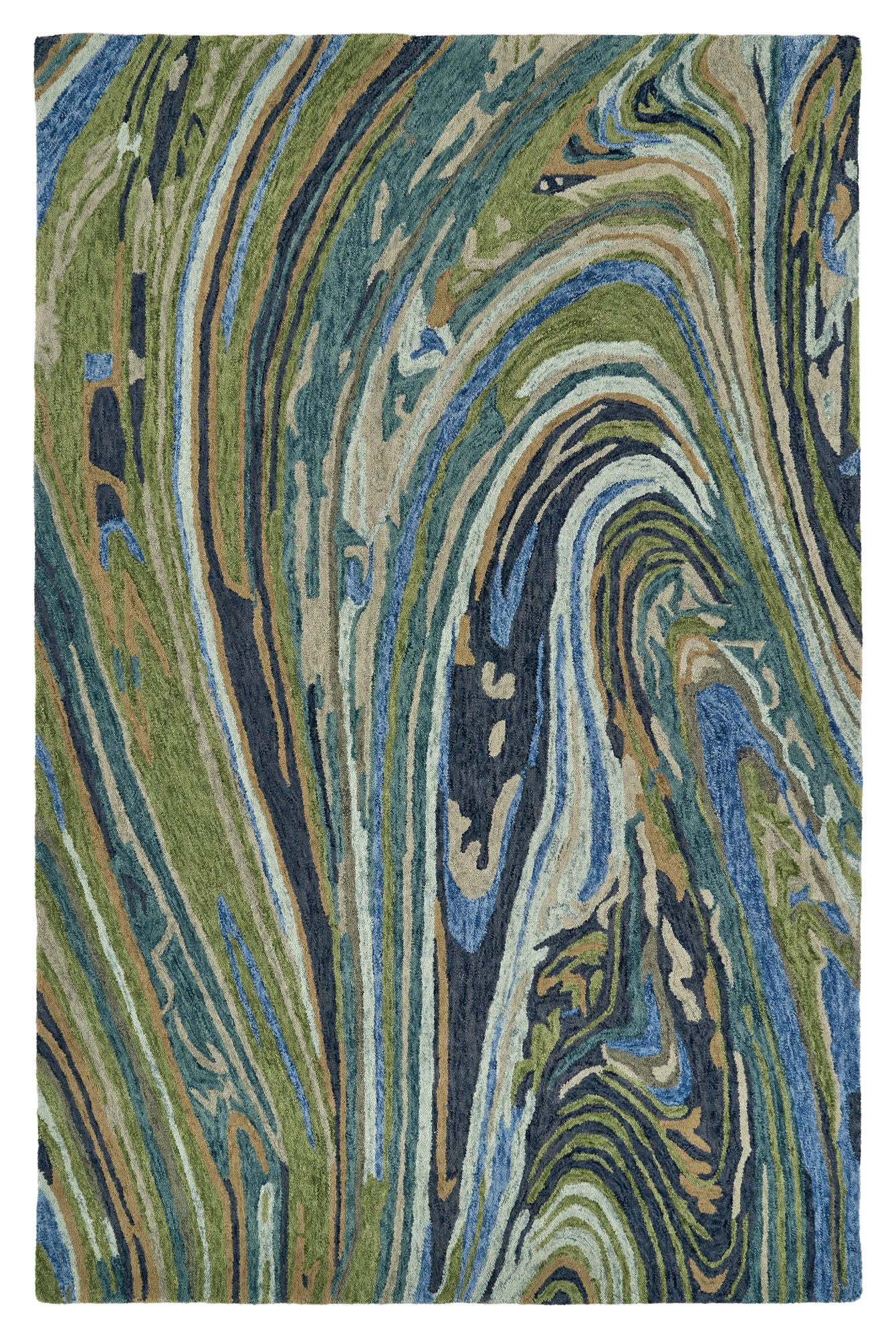 Kaleen Marble Collection Light Green Runner 2'6" x 8'