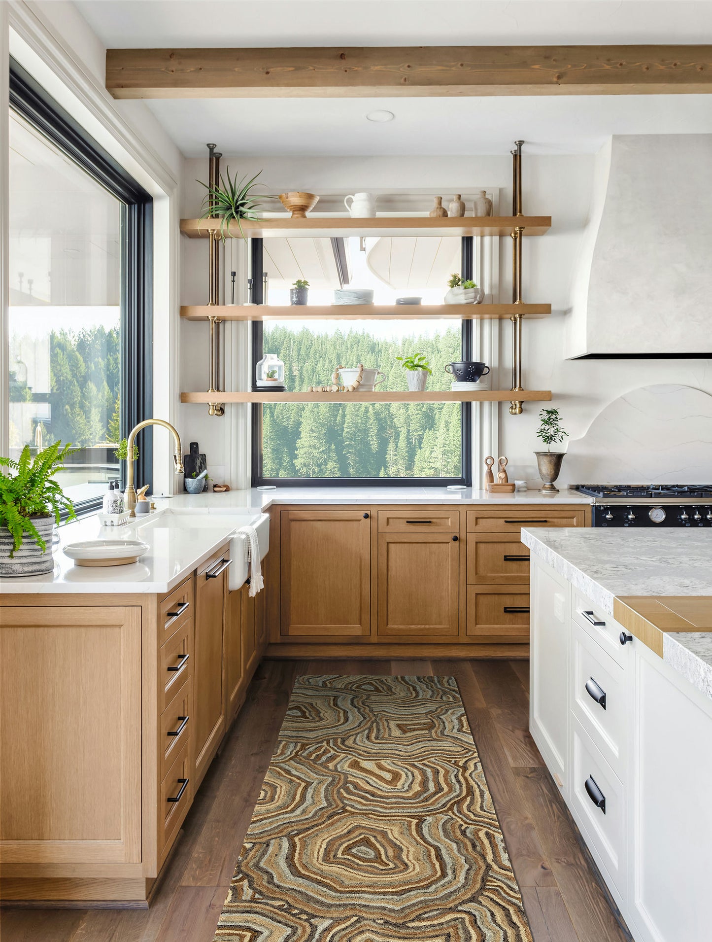 Kaleen Marble Collection Dark Brown Area Rug 8' x 11'