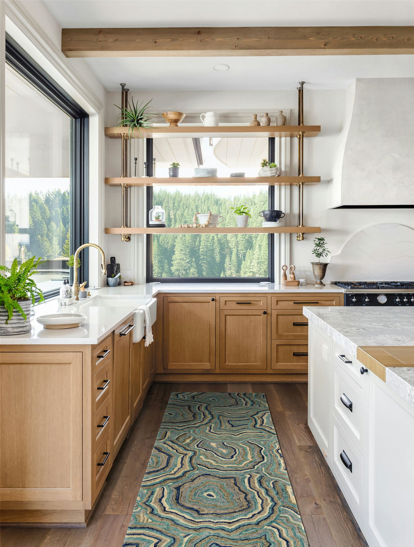 Kaleen Marble Collection Light Teal Area Rug 8' x 11'