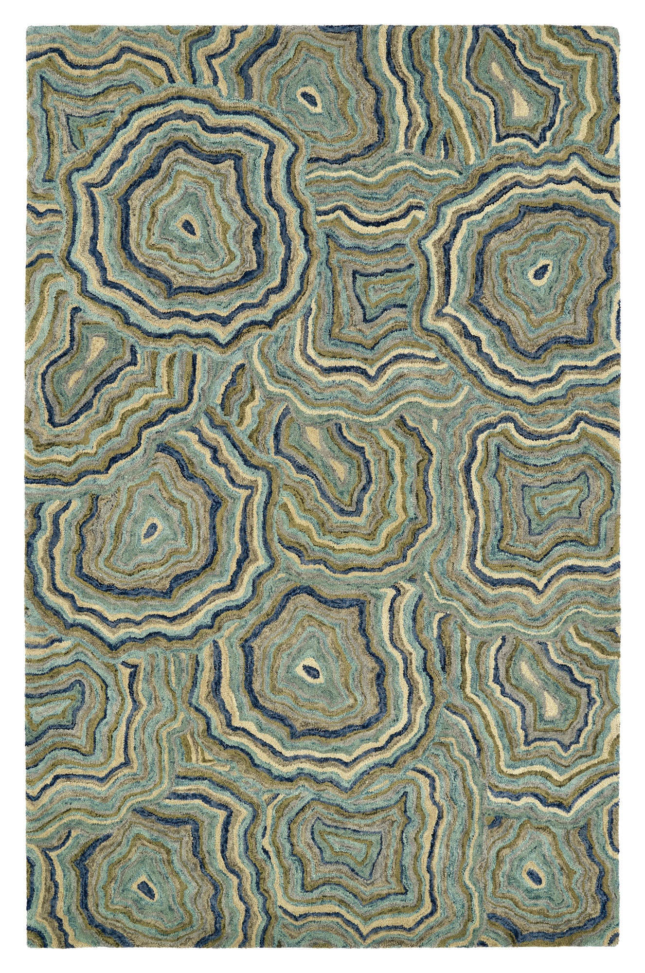 Kaleen Marble Collection Light Teal Area Rug 5' x 7'9"