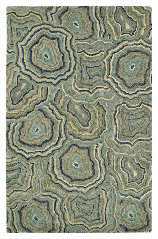 Kaleen Marble Collection Light Teal Area Rug 8' x 11'