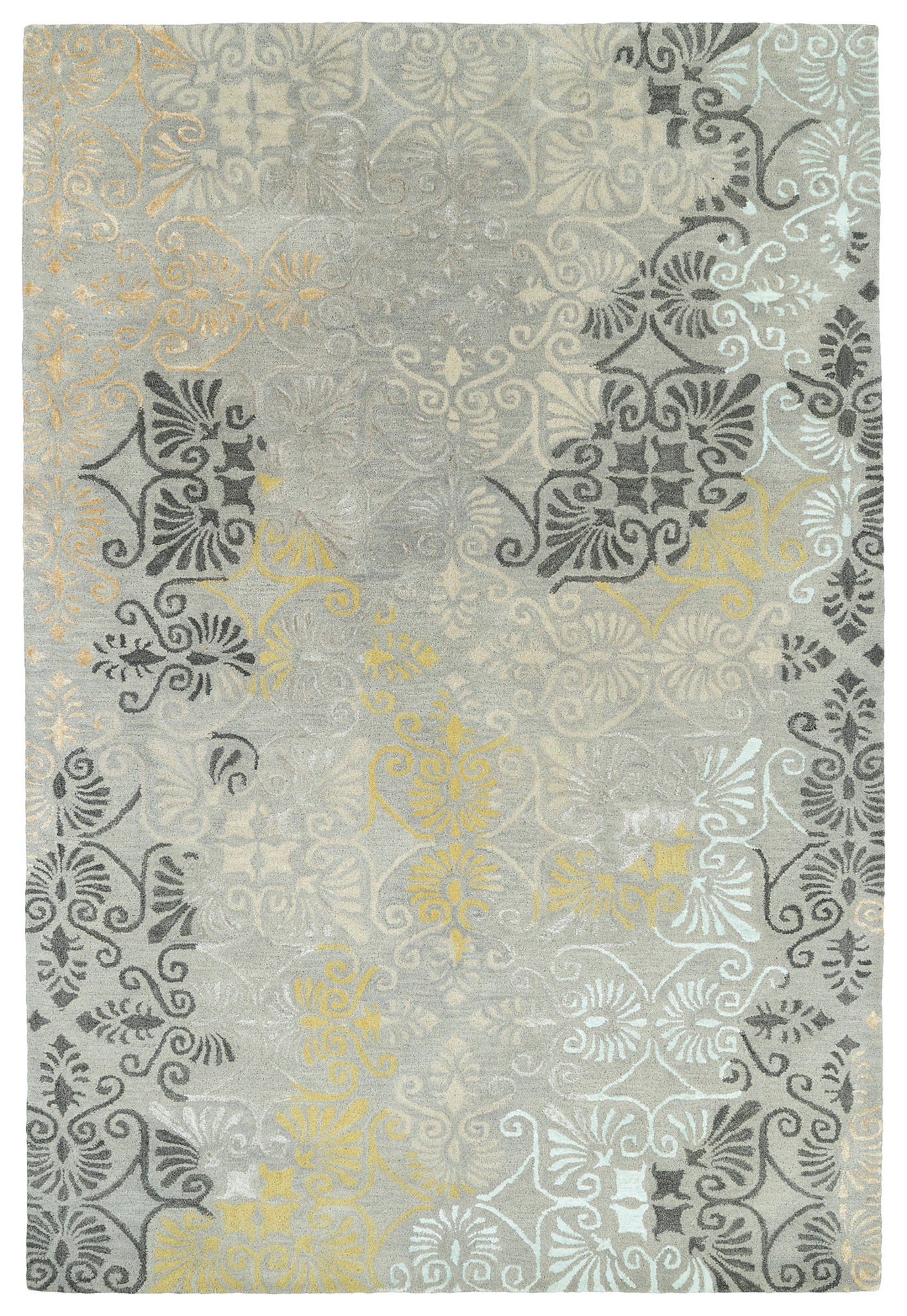 Kaleen Mercery Collection Gray DarkGray Throw Rug 2' x 3'