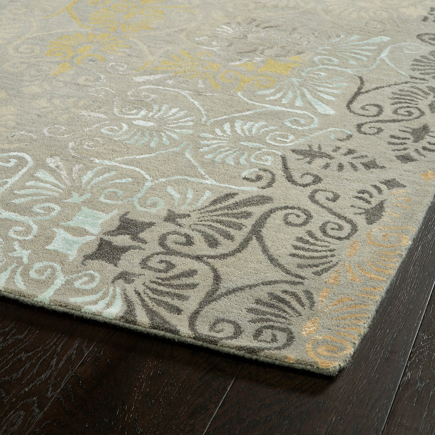 Kaleen Mercery Collection Gray DarkGray Throw Rug 2' x 3'