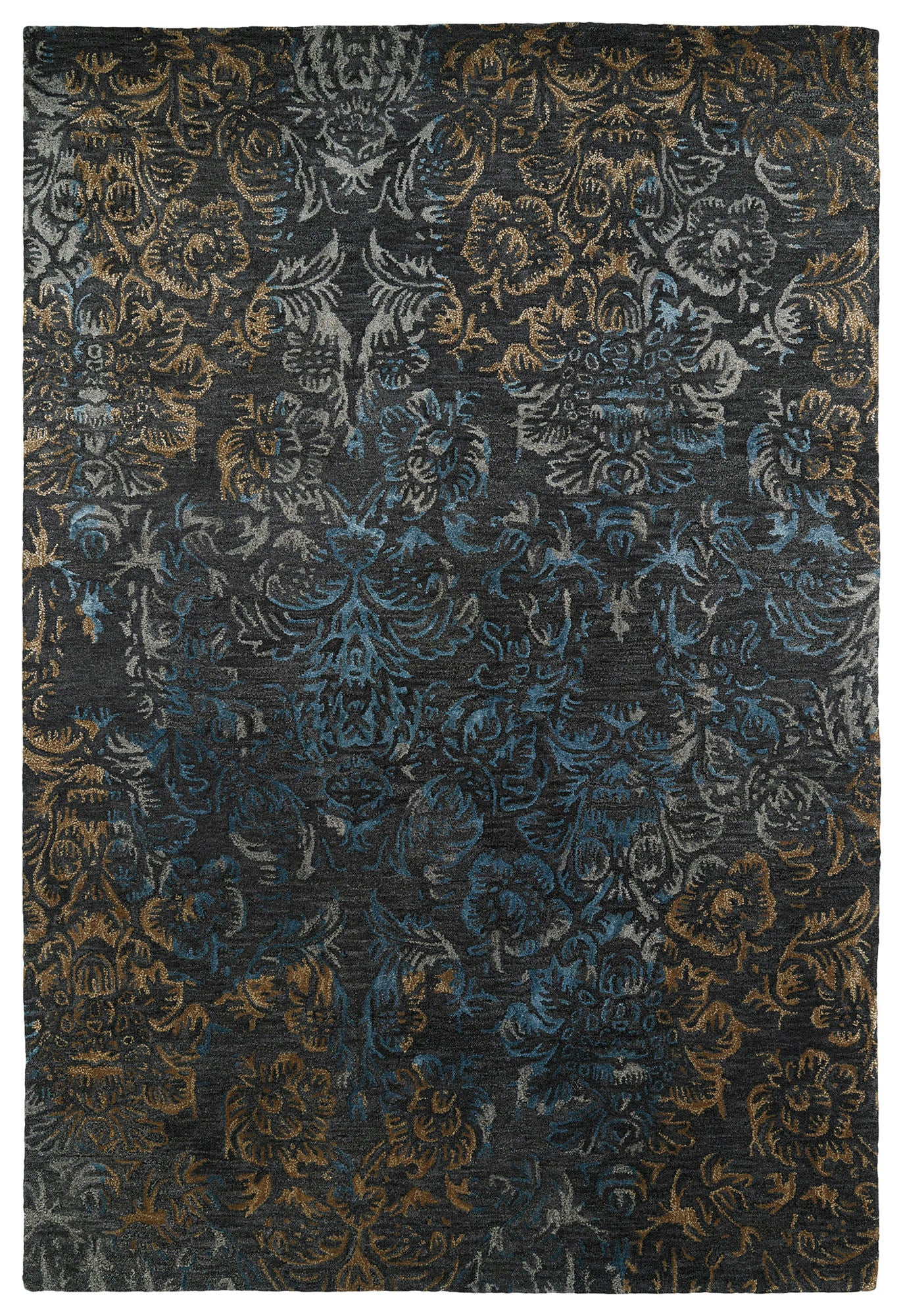 Kaleen Mercery Collection Dark Charcoal Throw Rug 2' x 3'