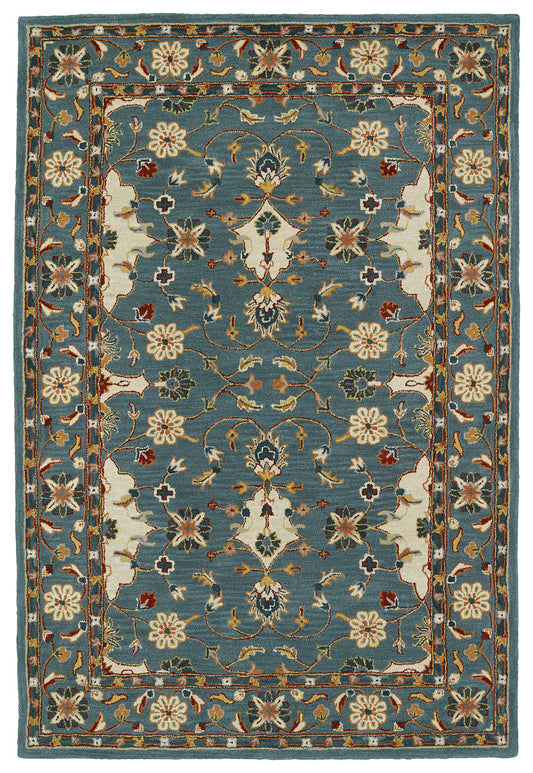 Kaleen Middleton Collection Teal Beige Area Rug 5' x 7'9"