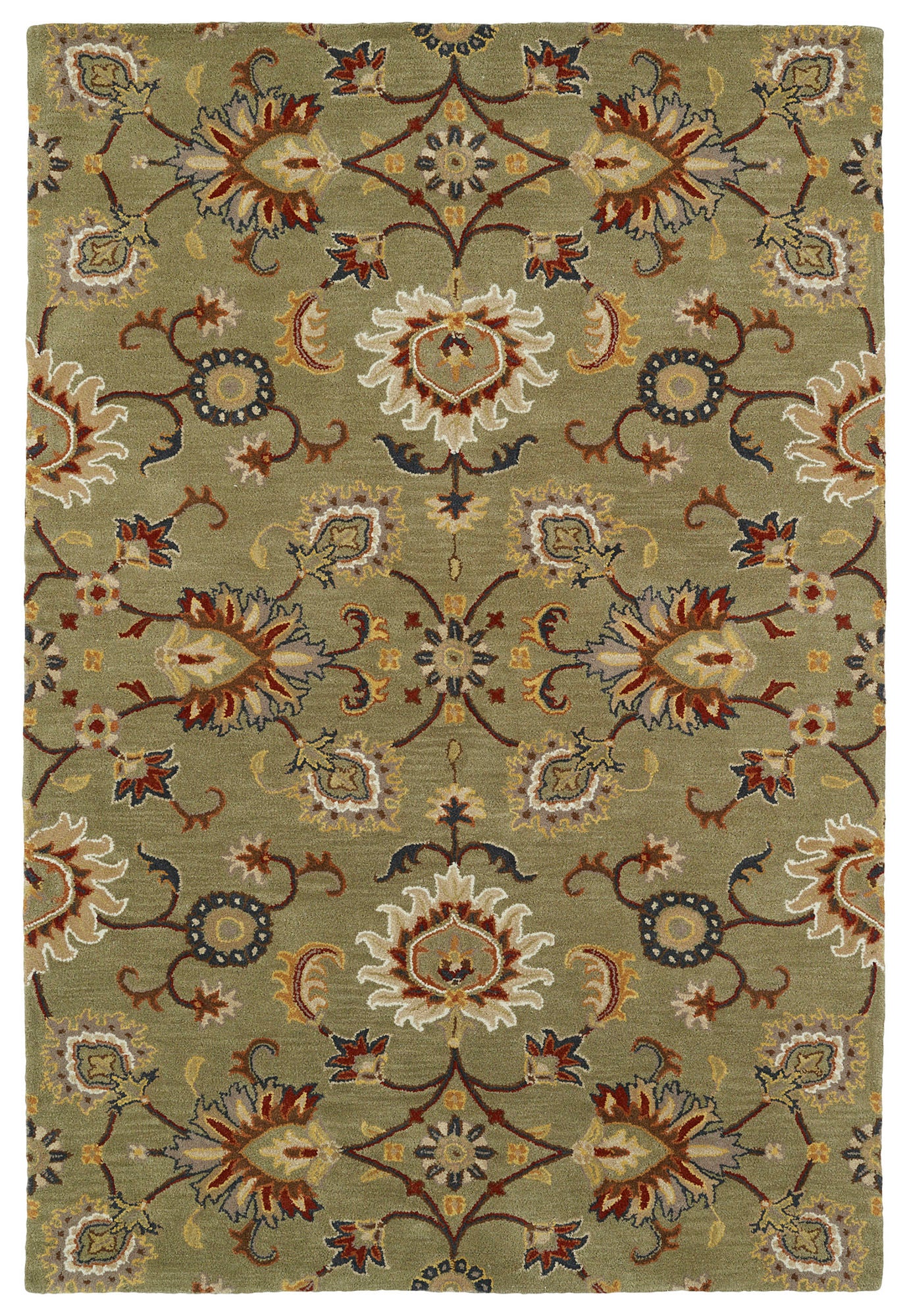 Kaleen Middleton Collection Light Green Throw Rug 3' x 5'
