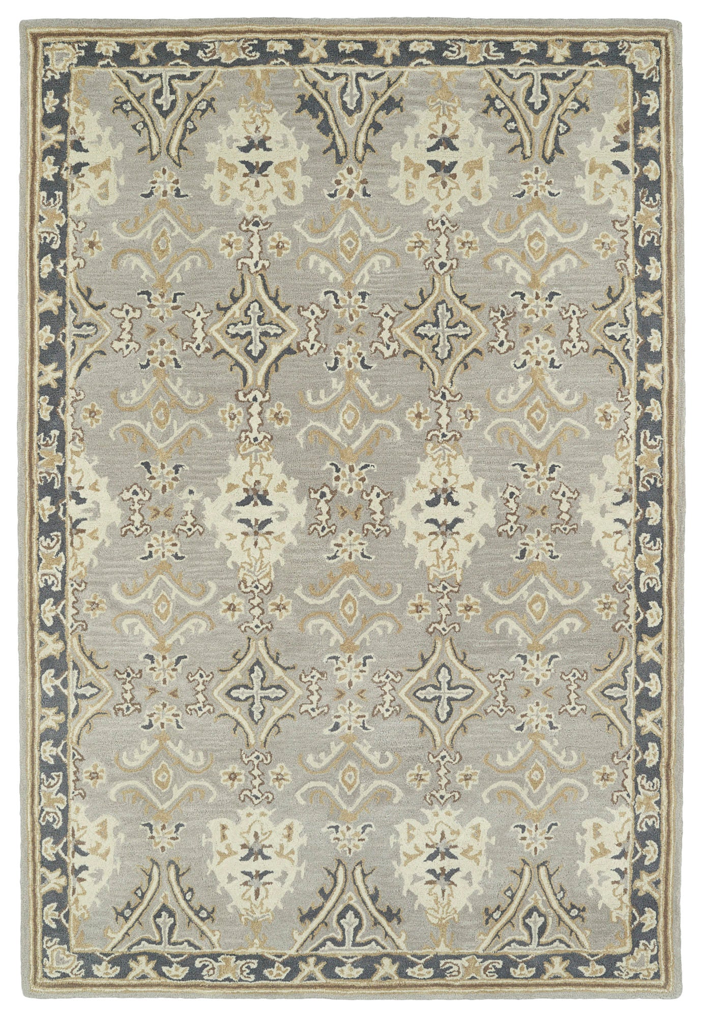 Kaleen Middleton Collection Light Grey Throw Rug 2' x 3'