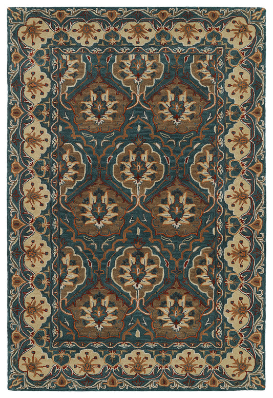 Kaleen Middleton Collection Teal Taupe Area Rug 9' x 12'