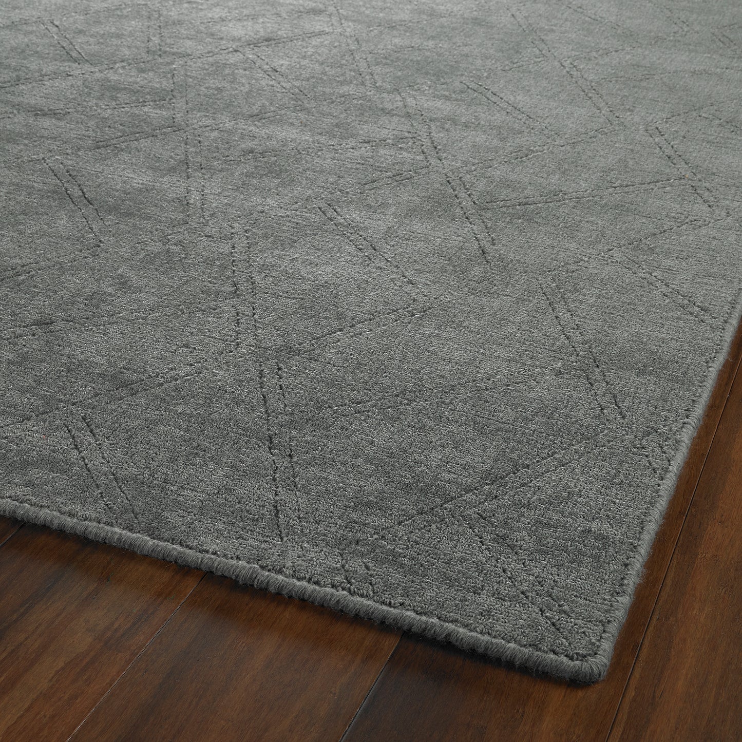 Kaleen Minkah Collection Dark Charcoal Throw Rug 3' x 5'