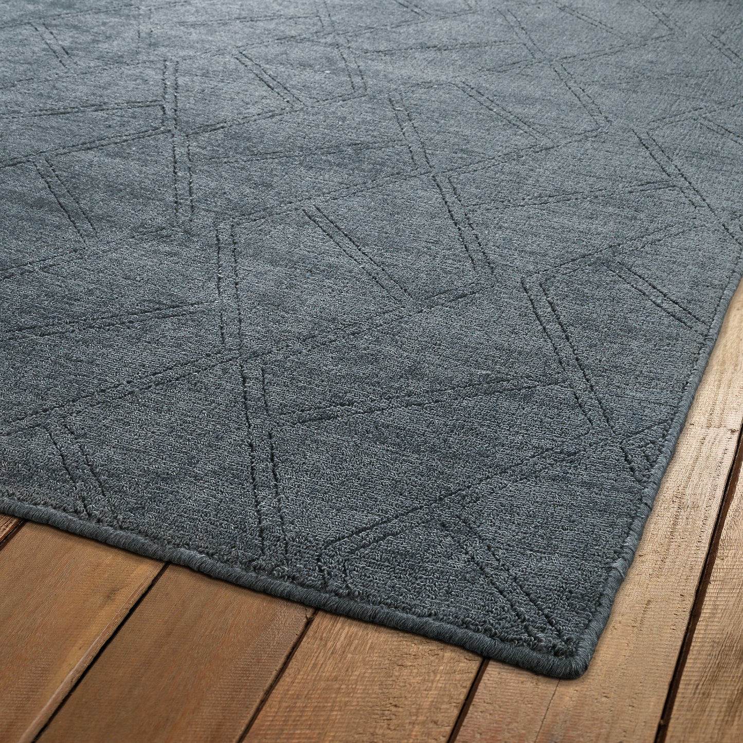 Kaleen Minkah Collection Dark Steel Throw Rug 3' x 5'