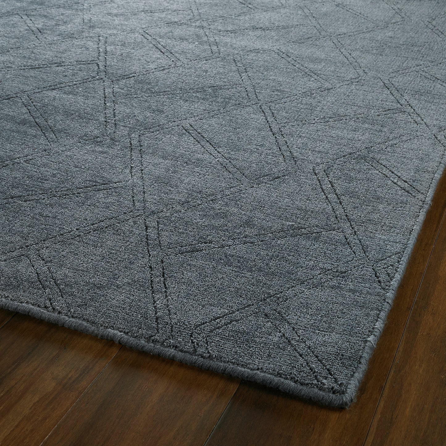 Kaleen Minkah Collection Dark Steel Throw Rug 3' x 5'