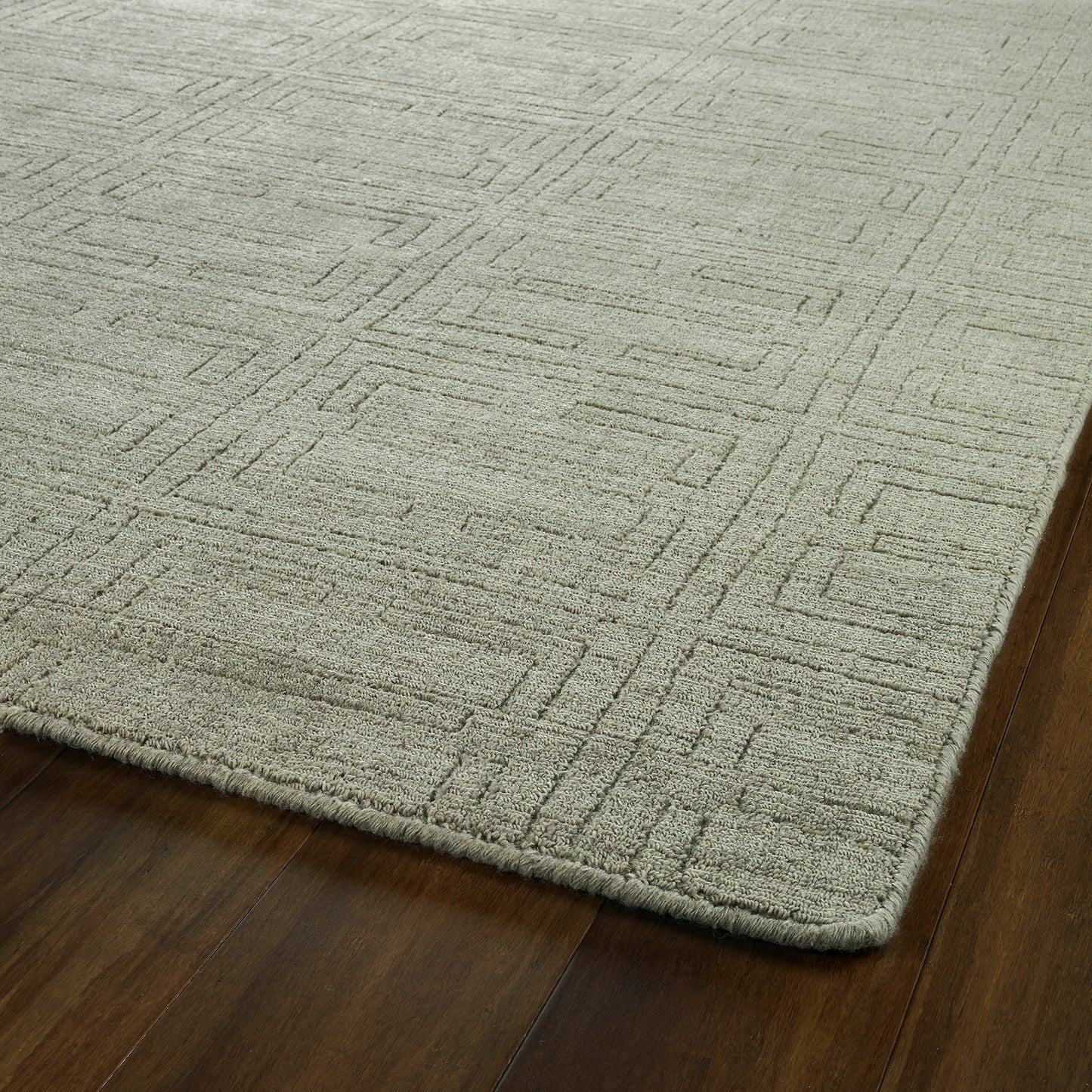 Kaleen Minkah Collection Light Grey Throw Rug 2' x 3'