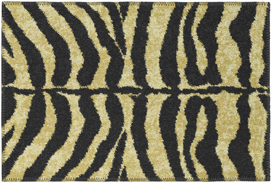 Indoor/Outdoor Mali ML1 Gold Washable 1'8" x 2'6" Rug