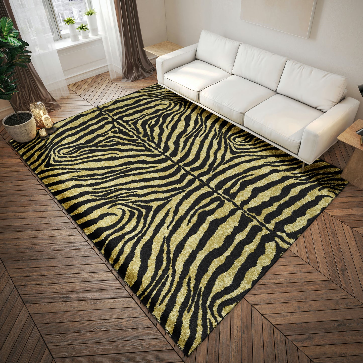 Indoor/Outdoor Mali ML1 Gold Washable 9' x 12' Rug