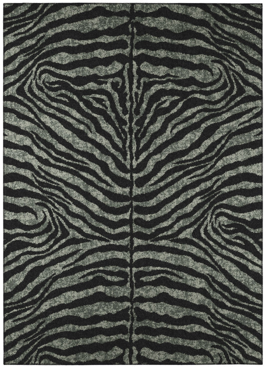 Indoor/Outdoor Mali ML1 Midnight Washable 3' x 5' Rug