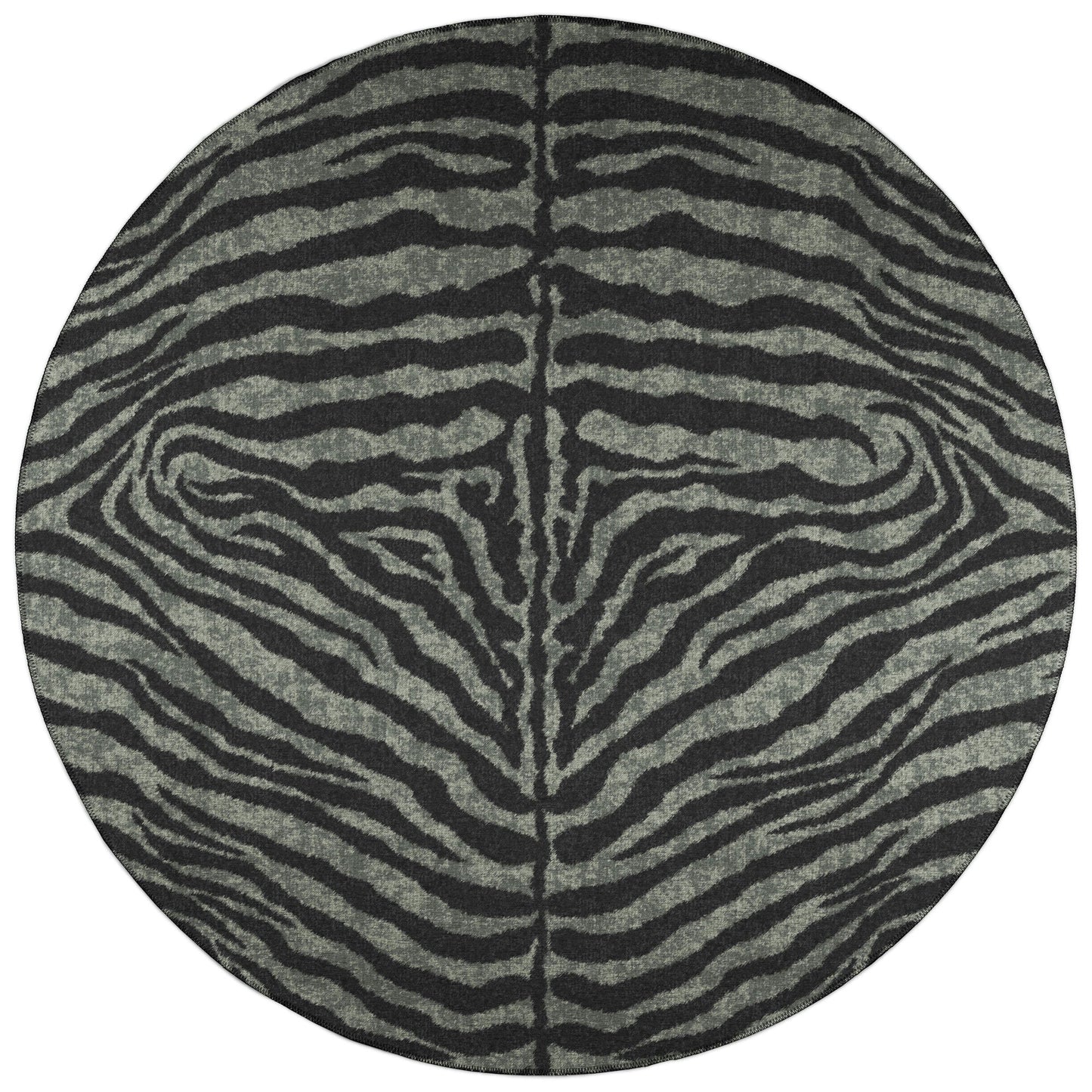 Indoor/Outdoor Mali ML1 Midnight Washable 4' x 4' Round Rug