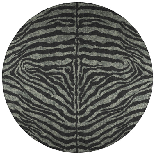 Indoor/Outdoor Mali ML1 Midnight Washable 4' x 4' Round Rug