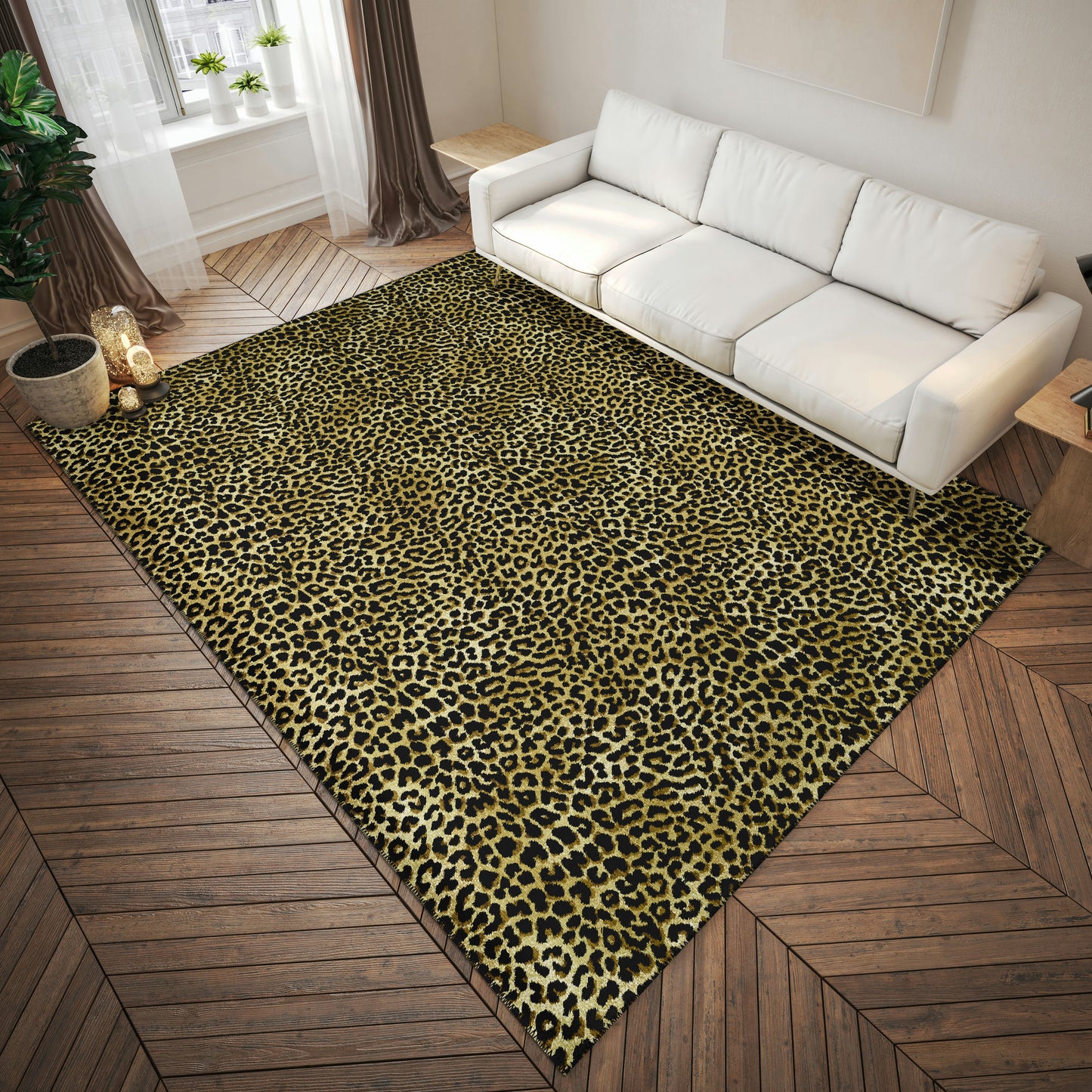 Indoor/Outdoor Mali ML2 Gold Washable 9' x 12' Rug
