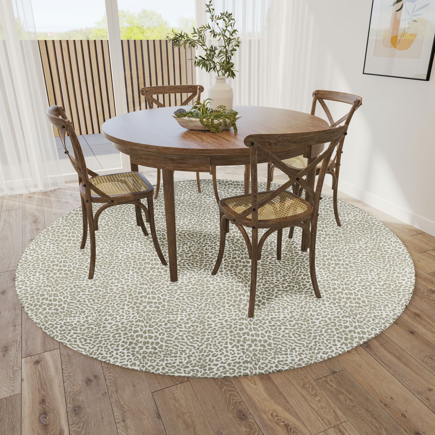 Indoor/Outdoor Mali ML2 Stone Washable 6' x 6' Round Rug