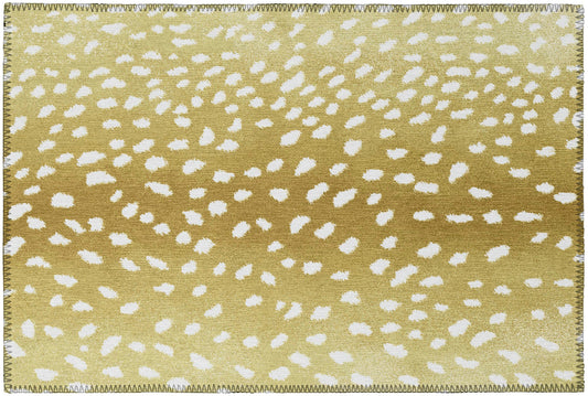 Indoor/Outdoor Mali ML3 Gold Washable 1'8" x 2'6" Rug
