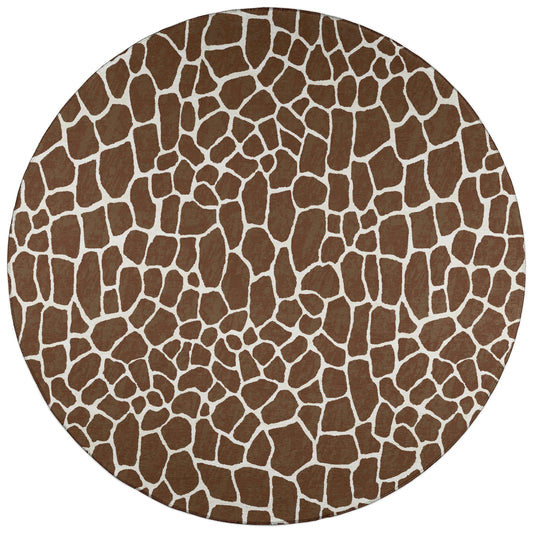 Indoor/Outdoor Mali ML4 Chocolate Washable 10' x 10' Round Rug