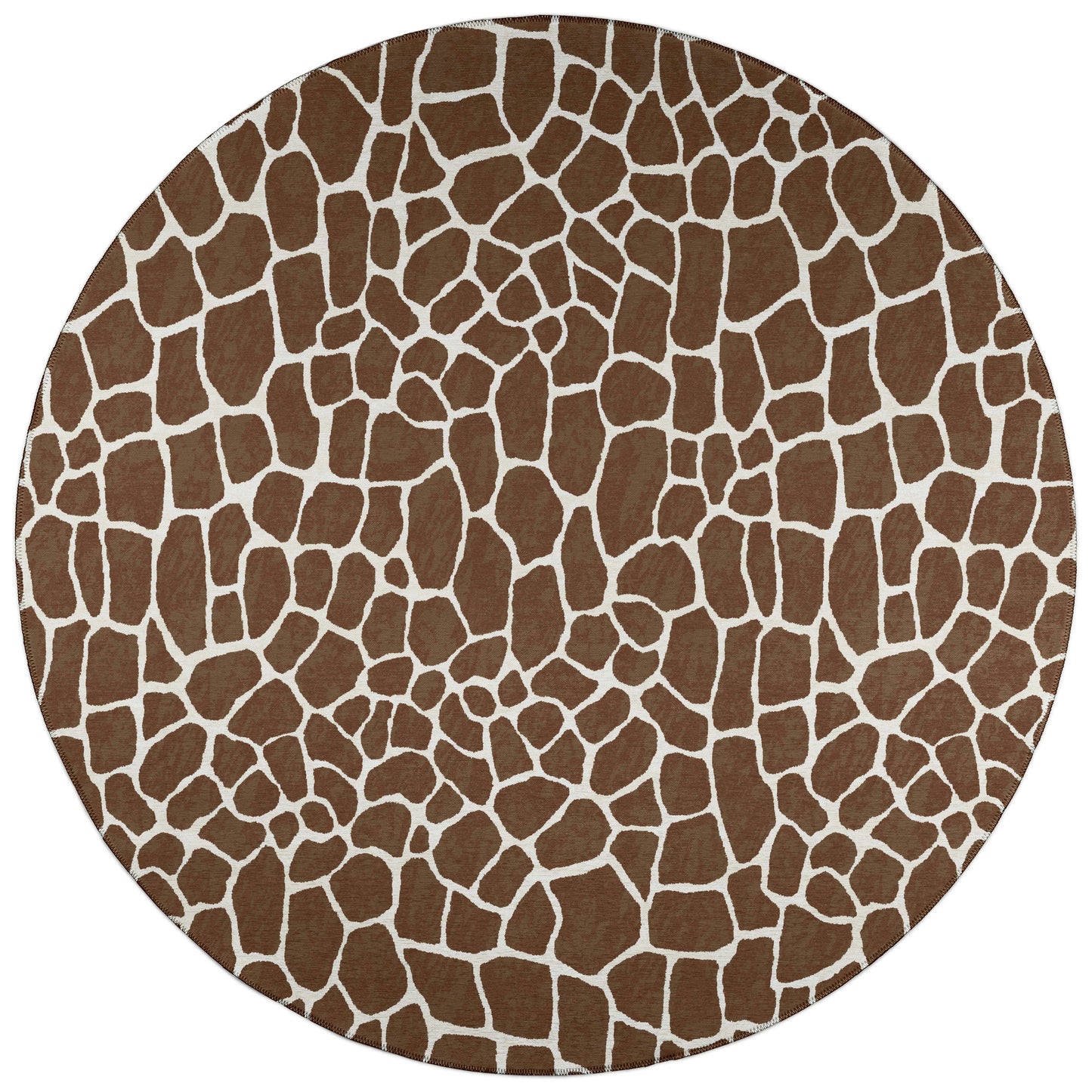 Indoor/Outdoor Mali ML4 Chocolate Washable 6' x 6' Round Rug