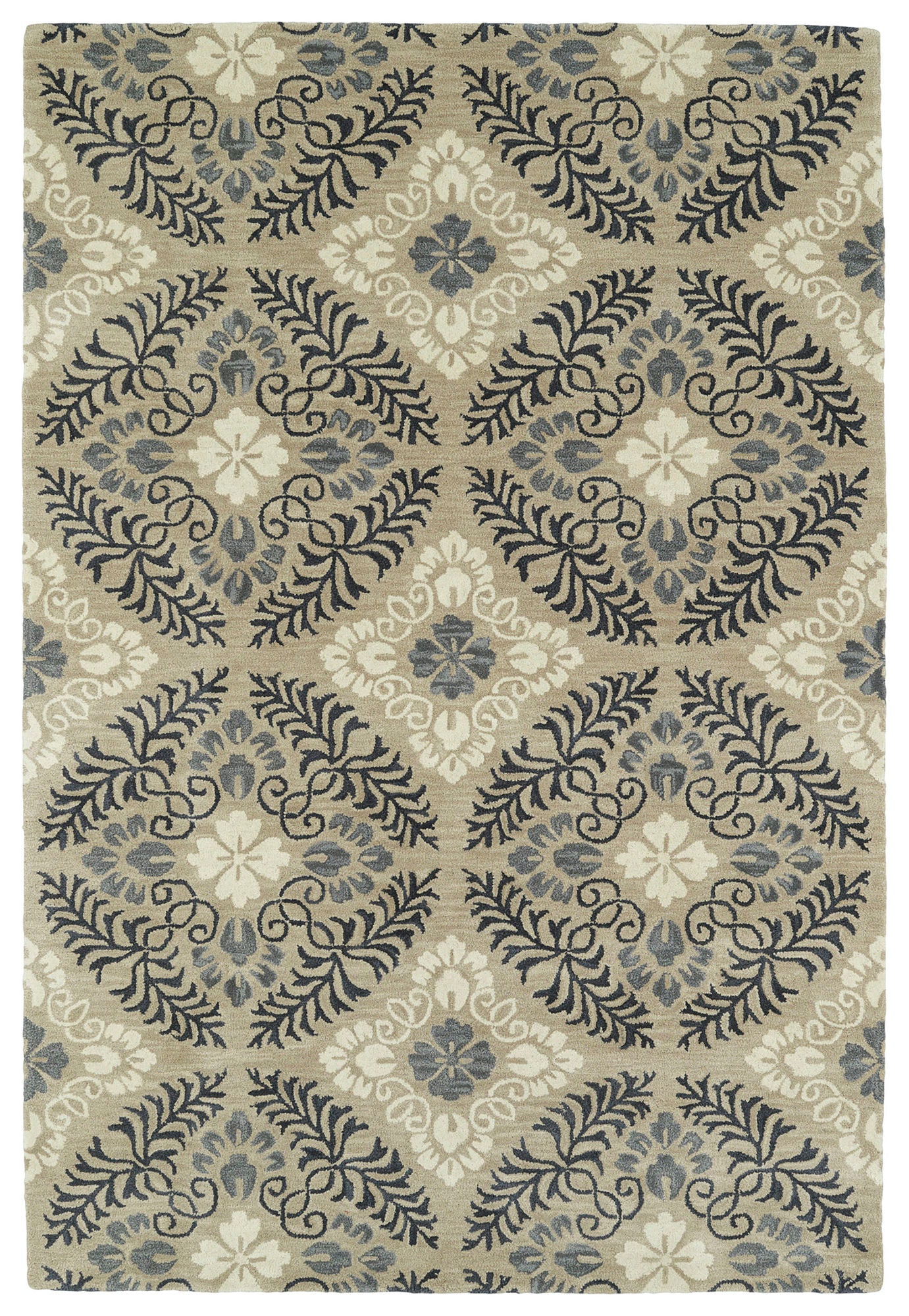 Kaleen Melange Collection Mushroom Charocal Throw Rug 3' x 5'